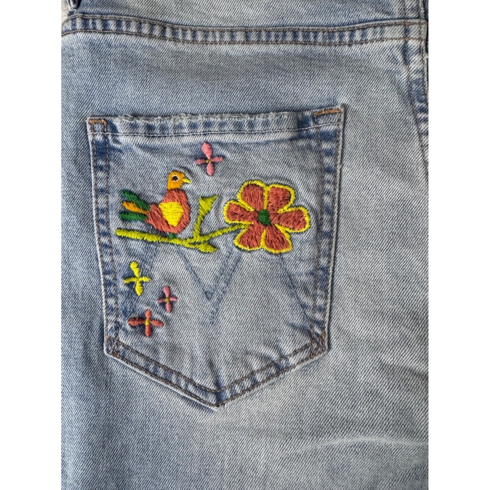MOTHER Jeans Women Embroidered Bloom Flare Crop Light Wash Denim Size 28 - Picture 10 of 14